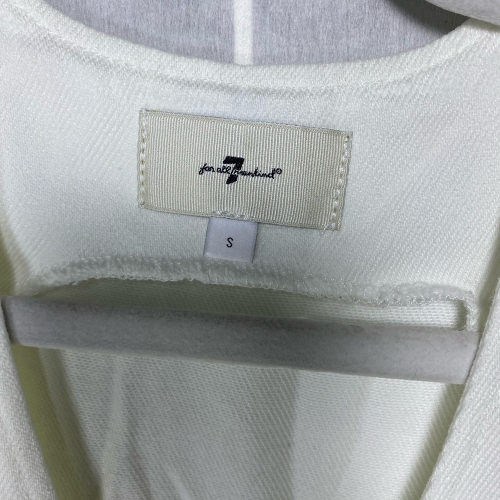 7 For All Mankind White Wide Leg Taloired Sleeveless Jumpsuit - Picture 3 of 9
